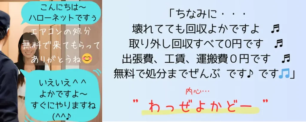 指宿市では、新築や改築の際に、エアコンの付け替え需要が高まっています。一方で、漁港などの港町なので塩害被害、古い住宅のクーラーやエアコンは老朽化が進み、故障や性能低下が懸念されるケースも多いため、エアコンの取り外し処分の需要も増加しています。